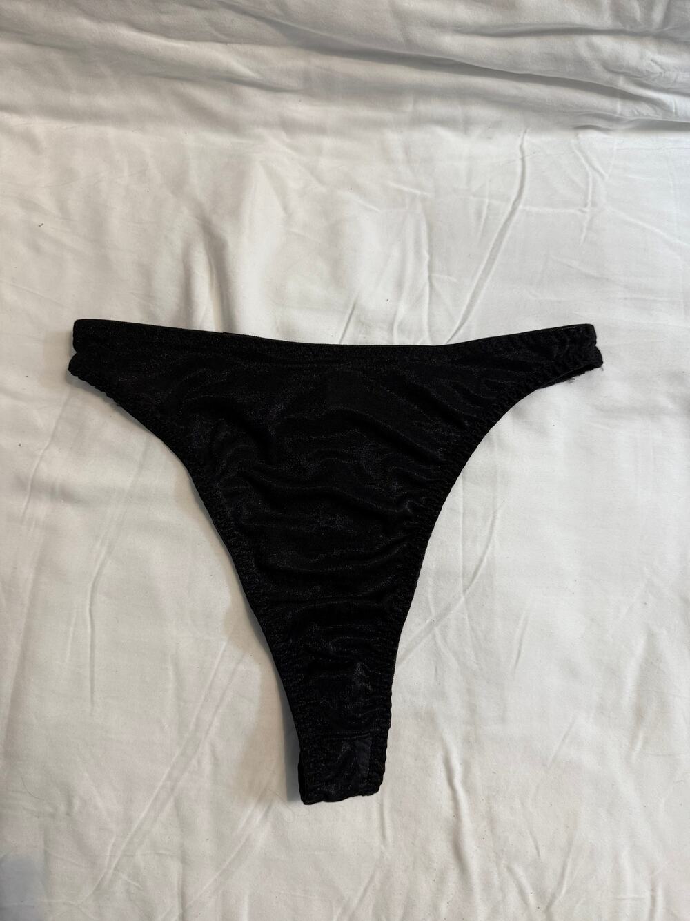 NWOT NY&CO Black Nylon Thong Panty – Size S